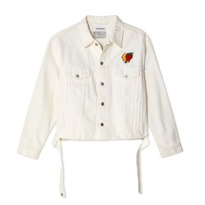 BALENCIAGA X SKY HIGH FARM WHITE DENIM JACKET - ROOSTER (NWOT)